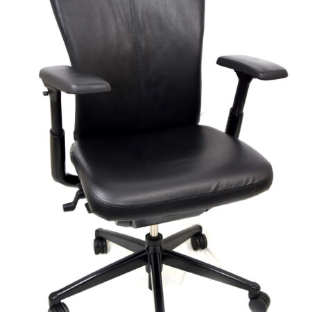 haworth zody black leather task chair